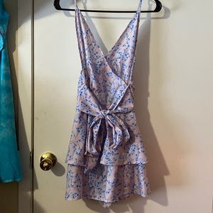 (S) Zaful Pink Floral Cami Romper